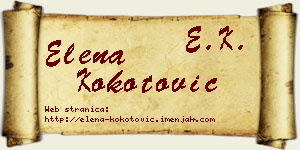 Elena Kokotović vizit kartica